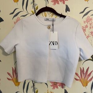 Zara Women's White Cropped Top